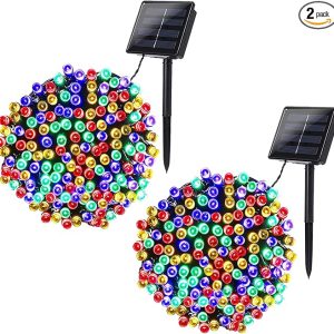 Joomer Solar Christmas Lights, 2 Pack Total 144 FT 400 LED 8 Modes Waterproof Solar Christmas