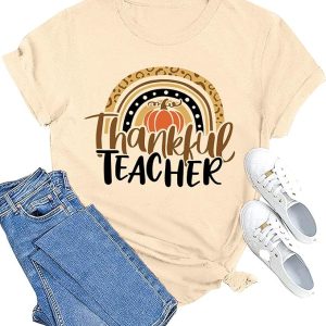 MAIHUN Women Teacher Life Shirt Teacher Gift Short Sleeve Shirts It s a Beautiful Day for Learning T-Shirt Yellow