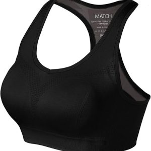 Match Racerback Sports Bras for Women – Padded Seamless Strappy Workout Tops for Yoga Gym Runing Fitness Sports Bras