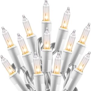 Minetom Clear Christmas Lights Set 100 Count 25 Feet Incandescent Bulb Mini String Lights for Indoor Christmas