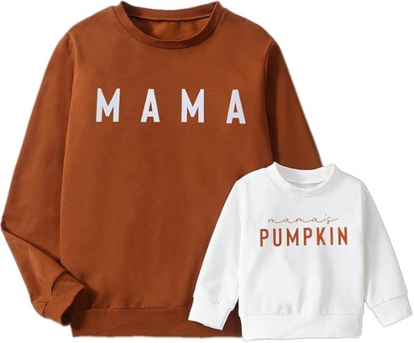 Mommy and Me Matching Outfits Halloween Pumpkin Sweatshirt Thanksgiving Baby Girl Outfit Fall Shirts