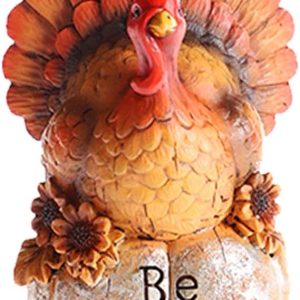 MorTime Thanksgiving Decorations Hand-Painted Turkey Pumpkin, Tabletop