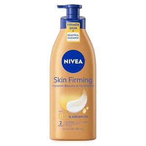 NIVEA Skin Firming Melanin Beauty and Hydration Body Lotion with Q10 and Argan Oil