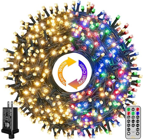 Ollny Christmas Lights, 210FT 640LED Color Changing Christmas Tree Lights with 11 Modes Remote Control