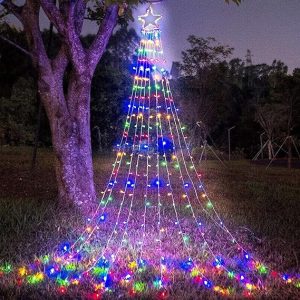 PUHONG Christmas Decorations Star Lights, 320 LED Christmas Tree Lights Outdoor,16.4Ft String Lights 8