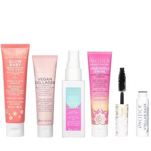 Pacifica Beauty Best Sellers Mini Beauty Set, Skincare, Makeup, Fragrances, Haircare, Glow Baby, Vegan Collagen