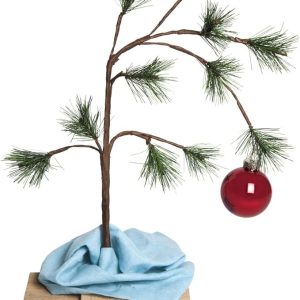 ProductWorks 24" Charlie Brown Christmas Tree with Linus's Blanket Holiday Décor, Classic Ornament