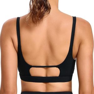 RUNNING GIRL Sports Bras for Women,Square Neck Sports Bra High Support Yoga Bra Workout Crop Top with Built in Bra