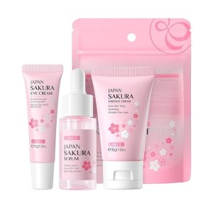 Skin Care Set JAPAN SAKURA Women Beauty Gift Sets Skin Care Kit with Serum, Eye Cream, Face Cream Travel Kit for Women