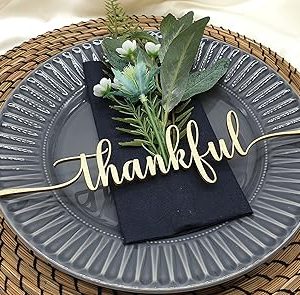 Thankful Place Cards, Custom Thanksgiving Place cards, Personalized Dinner Place Setting