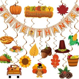 Thanksgiving Party Decorations,Pre-Assembled Thanksgiving Banner Set