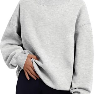 Trendy Queen Womens Oversized Sweatshirts Turtleneck Pullover Long Sleeve Hoodies