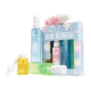 W7 Skin Refresh Essential Skincare Set - 4-Step Daily Routine Gift Set, Contains: Hydrating Cleanser