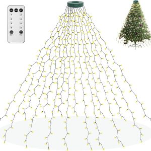 aneeway Christmas Tree Lights, 400 LED Christmas Lights with 8 Light Modes & Memory Function