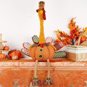 winemana Thanksgiving Decoration 31.5" x 18.5" Plush Turkey with Stretchable Head