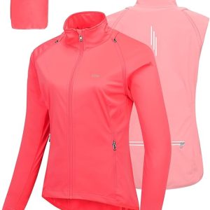 33,000ft Women's Zip Up Lightweight Athletic Workout Yoga Cycling Track Running Jacket Waterproof Windproof Reflective