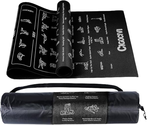 75 Poses Printed Yoga Mat with Bag Christmas Gifts for Women