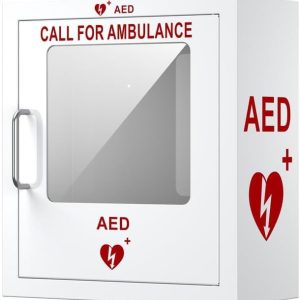 AED Cabinet with Industial-Grade Steel Metal Plate See-Through Window Wall-Mounted Aed Cabinet Fits All Brands