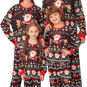 ANGELGGH Matching Christmas Pajamas for Family, Cute Vacation PJs Sets for Couples/Women/Men, Xmas 2 Piece Jammies Sleepwear