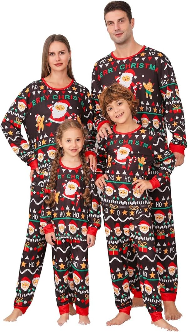 ANGELGGH Matching Christmas Pajamas for Family, Cute Vacation PJs Sets for Couples/Women/Men, Xmas 2 Piece Jammies Sleepwear