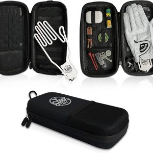 Accessory Case - Golf Bag Organizer. Airtight, Water-Resistant, Protective Hard Case for Phone, Tees, Ball Markers, Repair Tools