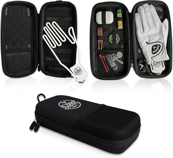 Accessory Case - Golf Bag Organizer. Airtight, Water-Resistant, Protective Hard Case for Phone, Tees, Ball Markers, Repair Tools