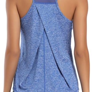 Aeuui Womens Workout Tops for Women Racerback Tank Tops Mesh Yoga Shirts Athletic Running Tank Tops Sleeveless Gym Clothes