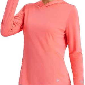 BALEAF Women's Cycling Shirts Long Sleeve UPF50+ Hoodie Sun Protection Shirt Mountain Bike Zip Pocket