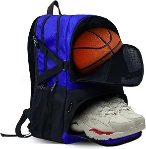 Basketball Backpack, Waterproof basketball bag with Large Shoe and Ball Compartment, Backpack for Women Men, Sports Equipment Bag for Soccer, Volleyball, Gym, Outdoor, Travel, 30L