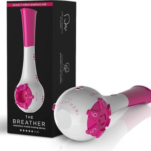 Breather Pink │ Natural Breathing Exerciser Trainer for Drug-Free Respiratory Therapy │ Breathe Easier with Stronger Lungs │ Guided Mobile Training App Included