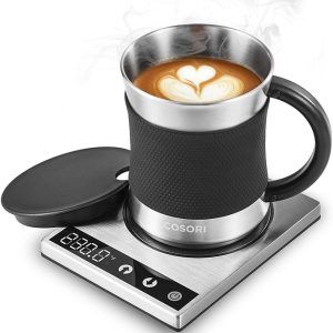 COSORI Coffee Mug Warmer & Mug Set for Desk, Cup Heater, Office & Christmas Gifts, 1°F Precise Temperature Control, Touch Tech & LCD Digital Display