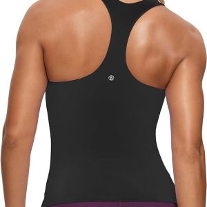 CRZ YOGA Butterluxe Workout Tank Tops for Women Built in Shelf Bras Padded - Racerback Athletic Spandex Yoga Camisole