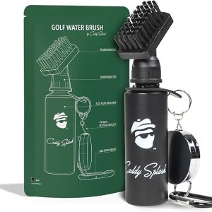 Caddy Splash Golf Club Brush Cleaner with Water - Heavy Duty Retractable Clip- Squeeze Bottle for Easy Cleaning with Nylon Bristles