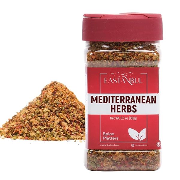 Eastanbul Mediterranean Spice Blend, 5.29oz Mediterranean Seasoning, Mediterranean Herb & Salt Blend, Mediterranean Spiced Sea Salt