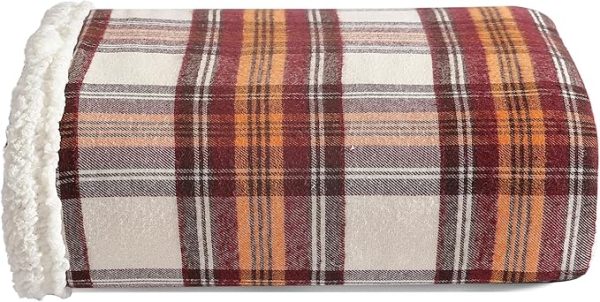 Eddie Bauer - Throw Blanket, Super Soft Reversible Sherpa Fleece Bedding, Ideal Christmas & White Elephant Gifts, Cozy Plaid Throw Blankets for Couch