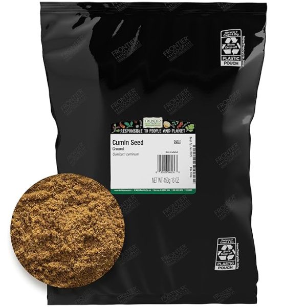 Frontier Co-op Cumin Seed, 1lb Bulk Bag, Ground Cumin Seasoning - Robust Flavor - Perfect Cumin Powder for Chili, Soups, Stews, Curries & More