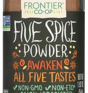 Frontier Co-op Five Spice Seasoning, 1.92 Ounce, Cinnamon, Fennel Seed, Cloves, Star Anise & White Pepper, Non GMO, Kosher