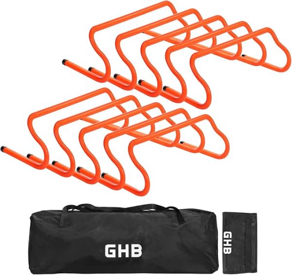 GHB Agility Hurdles 5/10 Pack Speed Agility Training Hurdles, Detachable Sturdy Hurdles Training Equipment Set with Carry Bag for Kids,Athletes,Soccer,Basketball