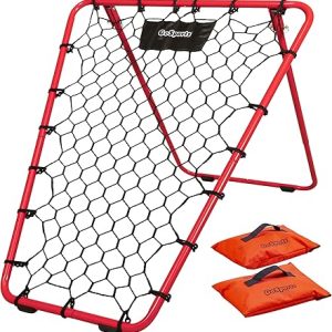 GoSports Basketball Rebounder with Adjustable Frame, Rubber Grip Feet and Sandbags - Portable Passback Training Aid