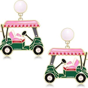 Golf Earrings Golf Ball Bag Cart Earrings Statement Golf Themed Earrings Golf Jewelry for Women