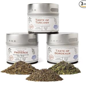 Gustus Vitae - Italian French Countryside Gourmet Seasoning & Spice Collection - Artisanal Salt Free Spices - All Natural - Non GMO - Small Batch - Hand Packed - Magnetic Tins