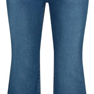 Hanna Nikole Women's Plus Size Wide Flared Jeans High Waisted Stretchy Bell Bottom Denim Jeans with Pockets