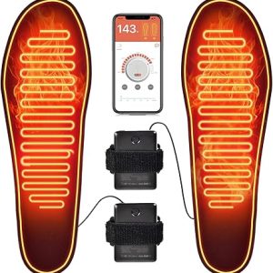 Heated Insoles Rechargeable, Foot Warmer with 5000 mAh Battery,4 Heat Settings Mobile app to Control Temperature, for Men and Women