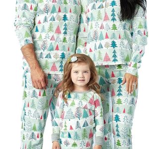 HonestBaby Family Matching Holiday Pajamas Organic Cotton for Men, Women, Kids, Toddlers, Baby Boys, Girls, Unisex Pets