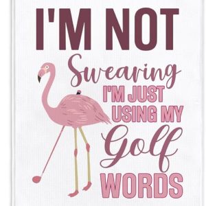 I'm Just Using My Golf Words Funny Printed Microfiber Golf Towel with Clip, Cute Golf Gifts for Golfer,