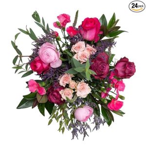 KaBloom PRIME NEXT DAY DELIVERY - Santa Marta Collection - Mixed Hot Pink Bouquet Without Vase