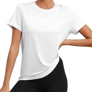 KevaMolly Workout Tops for Women UPF50+ Breathable Loose Fit Yoga T Shirts Short Sleeve Running Gym Athletic Tee Top