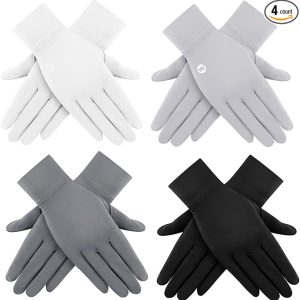 Leumoi 4 Pairs Women Driving Gloves Sun Protection UV Gloves Touchscreen Gloves Women's Cycling Gloves