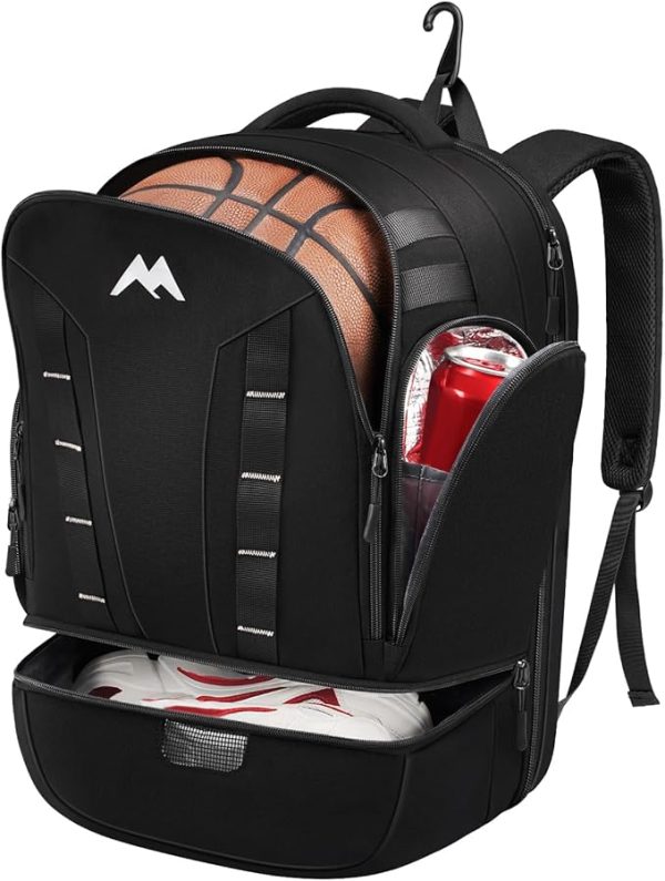 MATEIN Basketball Backpack, Boys Basketball Bag with Ball & Shoes Compartment, Youth Soccer Equipment Bags with Fence Hook & Insulated Pockets