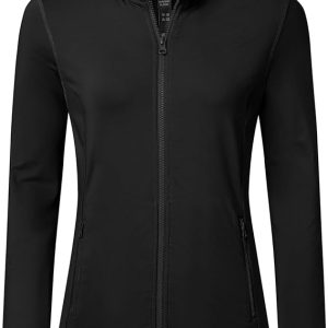 MoFiz Women's Full Zip Hiking Shirt Lightweight UPF 50+ Sun Protection Running Jacket Long Sleeve Sports Outdoor Top Pockets